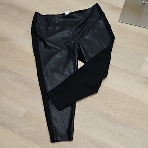 Plus Size 2X Calvin Klein Black Faux Leather Pants